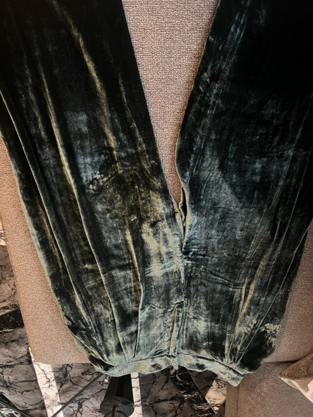 Banana Republic Velvet Pants in Deep Green